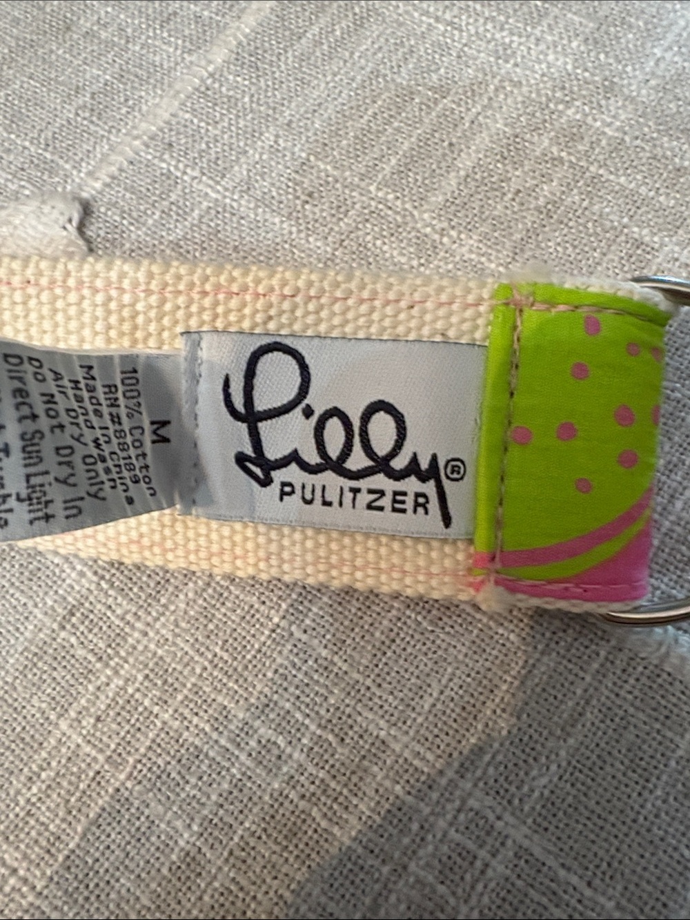 Lilly Pulitzer Vintage White Label D Ring Belt - Size M View 2